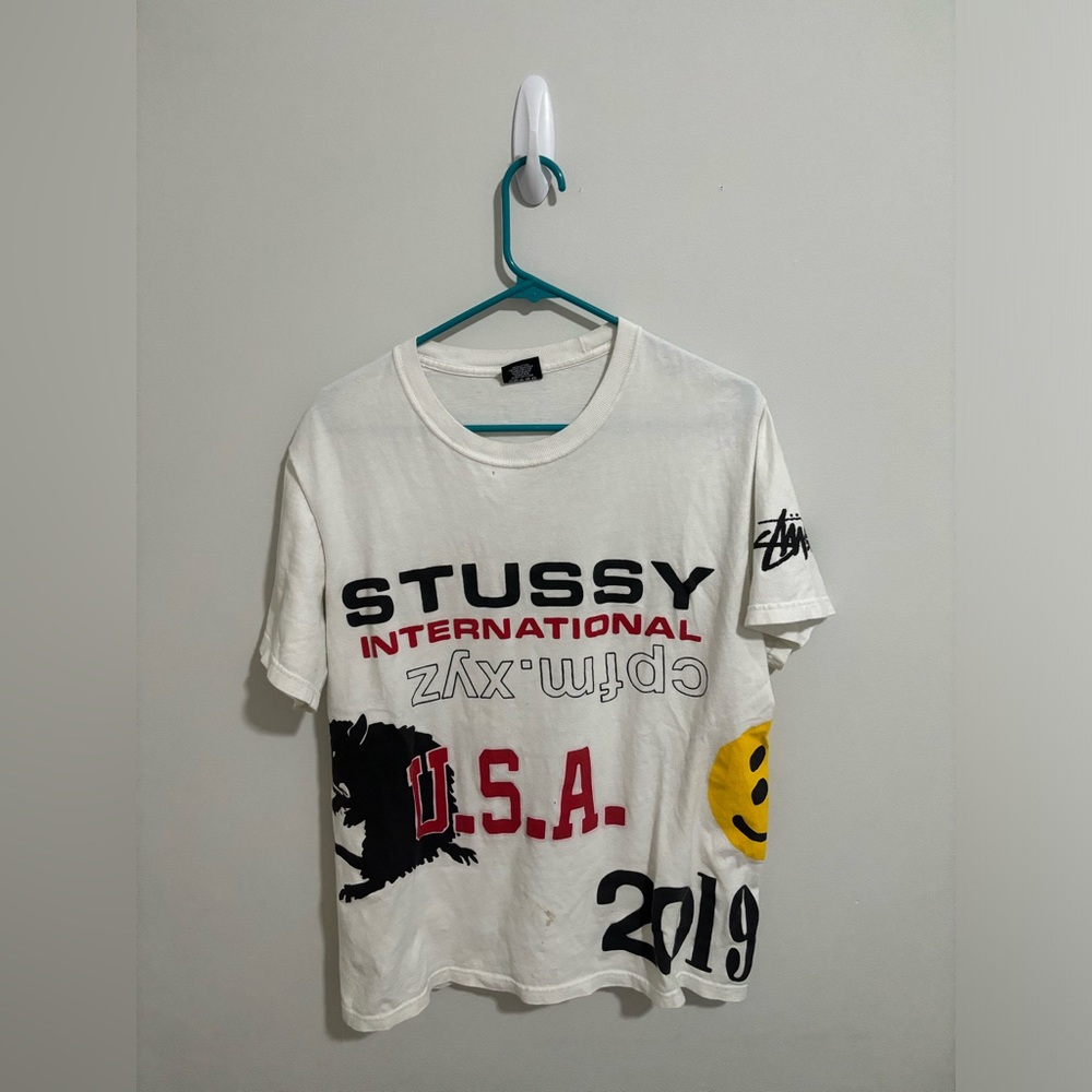 Stussy x Cactus Plant Flea Market USA 2019 Tee 'White” good condition 9/10 Sz M
